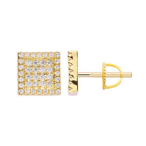 Big Daddy Earrings: Big Daddy Iced Out Square Earring