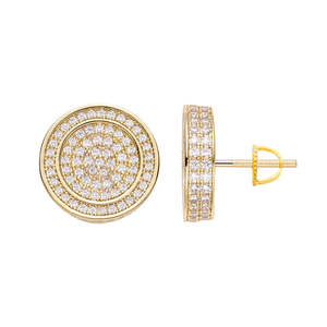 Big Daddy All Diamond Pave Round Iced Out Earring