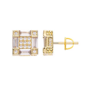 Big Daddy Emerald Cut Baguette Iced Out Diamond Earring
