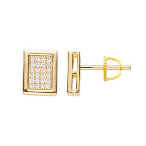 Big Daddy Earrings: Big Daddy Pave Diamond Square Iced Out Earring