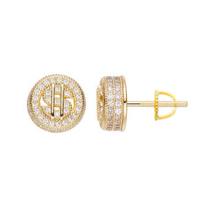 Big Daddy Earrings: Big Daddy Cluster Dollar Sign Iced Out Earring