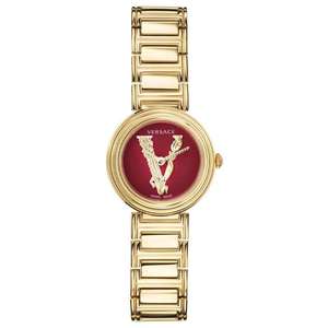 Versace Virtus Gold Mini Red Dial Women's Watch VET300321