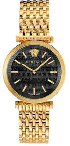Versace: Versace V-Twist Black Dial Gold Mesh Bracelet Watch for Women - VELS00819