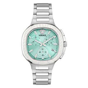 Versace V-Chrono Square Chronograph Quartz Turquoise Dial Watch VEVCA0324