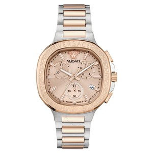 Versace V-Chrono Square Chronograph Quartz Rose Gold Dial Watch VEVCA0524