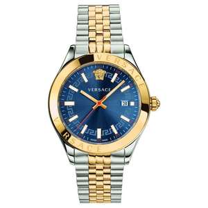 Versace: Versace Hellenyium Two-Tone Blue Dial Men's Watch - VEVK00520