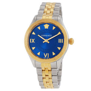 Versace: Versace Hellenyium Quartz Blue Dial Two-Tone Ladies Watch VE2S00522