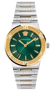 Versace Womens Watches: Versace Greca Two-Tone Green Dial Women's Watch VEVH00720