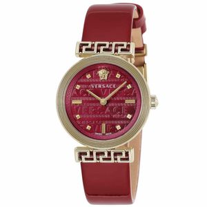 Versace Womens Watches: Versace Meander Quartz Red Dial Women's Watch - VELW00320