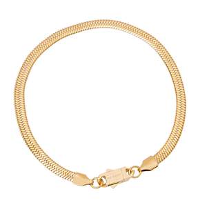 Big Daddy Womens Bracelets: Big Daddy 5MM Gold Flat Herringbone Bracelet