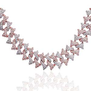 Big Daddy 18MM Solid Two-Tone Spiked Iced Out Diamond Chain