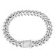 Big Daddy 12MM Cuban Baguette Diamond Silver Iced Out Bracelet