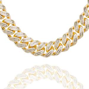 Big Daddy 18MM Baguette Gold Iced Out Cuban Link Chain