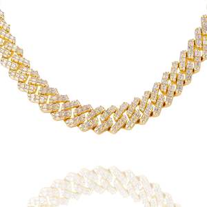 Big Daddy 12MM Gold & Baguette Diamond Prong Cuban Iced Out Chain