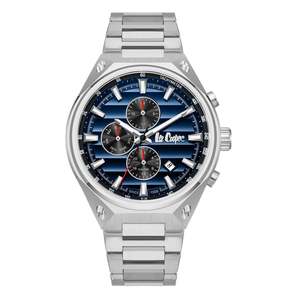 Lee Cooper: Lee Cooper Malo Chrono Blue Dial Silver Watch - LC08026.390