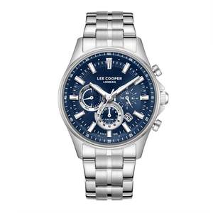 Lee Cooper: Lee Cooper Multifunction Blue Dial Silver Men's Watch - LC08213.390