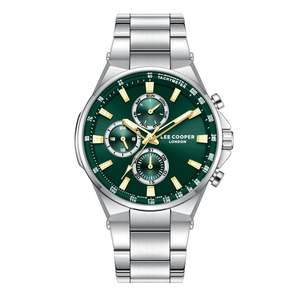 Lee Cooper: Lee Cooper Jules Multifunction Green Dial Silver Watch - LC08219.370