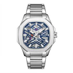Lee Cooper dark blue square dial paired silver metal strap Men's Watch - LC08246.390