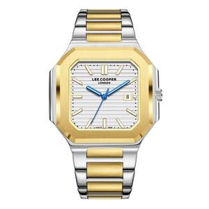 Lee Cooper Maxime Square Case Silver Dial Two Tone Watch - LC08269.230