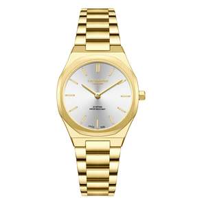 Lee Cooper Womens Watches: Lee Cooper Arlène Silver Dial Gold Watch - LC08276.130