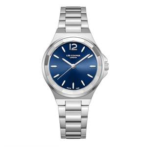 Lee Cooper Womens Watches: Lee Cooper Casual Classic Blue Dial Silver Watch - LC08286.390