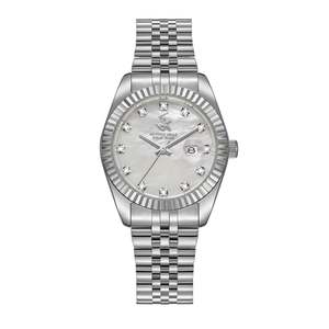 Beverly Hills Polo Club All Silver Diamond Date Watch BP3654X.320