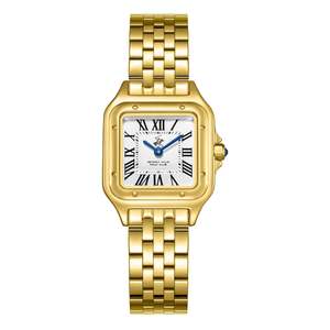 Beverly Hills Polo Club Roman Numeral All Gold Square Watch BP3755C.130