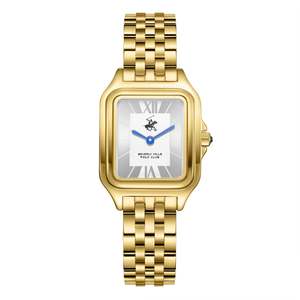 Beverly Hills Polo Club Blue Steel All Gold Square Watch BP3850C.130