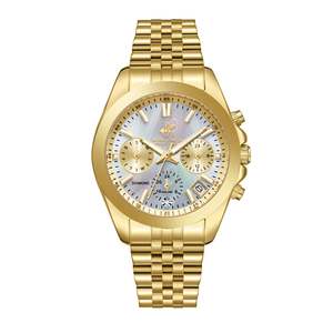 Beverly Hills Polo Club Multi-Function Mother Pearl Gold Diamond Watch BP3656C.120