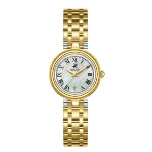Beverly Hills Polo Club Mother Pearl All Gold Date Watch - BP3838X.120