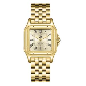 Beverly Hills Polo Club Roman Numeral All Gold Square Watch - BP3824C.110