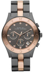 Out Of Stock: Marc By Marc Jacobs Blade Chronograph Grey Dial Two Tone Watch MBM8583
