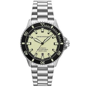 Out Of Stock: Emporio Armani Sea Explorer Automatic Silver Men's Watch - AR60083