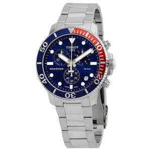 Out Of Stock: Tissot Seastar Chronograph Quartz Blue Dial Pepsi Bezel Men's Watch T120.417.11.041.03