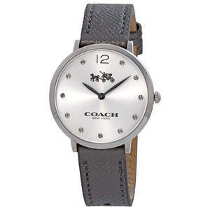 Out Of Stock: Coach Slim Easton Silver Dial Ladies Leather Watch 14502686