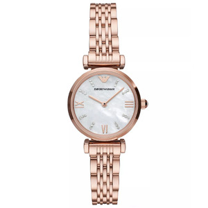 Sync Instock: Emporio Armani Gianni T-Bar MOP Dial Rose Gold Women's Watch - AR11316