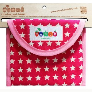 Baggies & Pockets: Munch Reusable Baggie - Pink Star