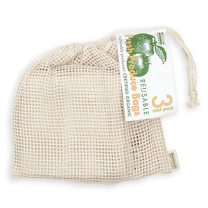 Rethink: Reusable, Cotton Drawstring Bag – 3pk