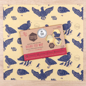 Food Wraps – Eco Friendly Water Bottles & LunchWare: Honeywrap 3pk Bird Of The Year Whio - Large, Medium, Small