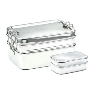 Meals in Steel Double Layer Rectangle Lunchbox - Large