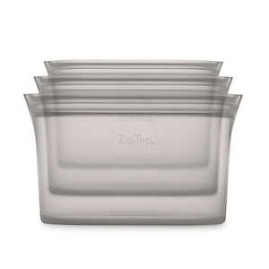 Zip Top Silicone 3pc Dish Set - Grey - 100% Platinum Silicone