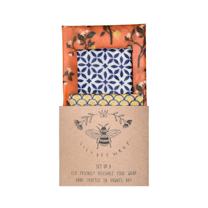 ECO Lunchware: LilyBee Wrap Set of 3 - Amalfi Lemons - Reusable Wrap