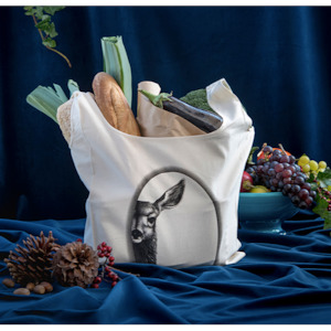 Wild Grey Fox Organic Cotton Grocery Bag - Willow the Fawn