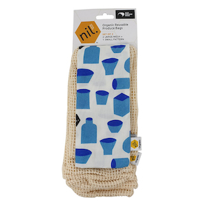 NIL Organic Produce Bags 3pk - Blue Pots