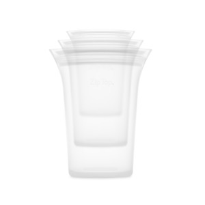 Bargains Clearance Pick up a bargain while it lasts: Zip Top Silicone 3pc Cup Set – Frost - Food Grade