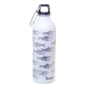 Drink Bottles 1 to 2 Litre Capacity: EarthLust Silver Fish Pattern on White