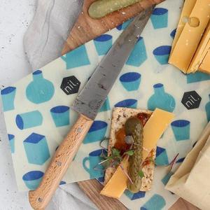 nil VEGAN Food Wrap Set of 2 - Med/Large (Blue Pots)