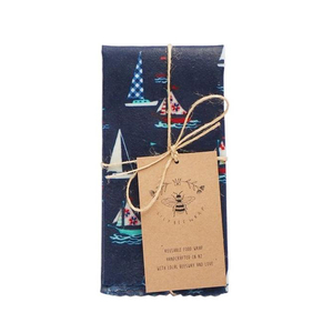 ECO Lunchware: LilyBee Wrap Medium Single - Sailboats