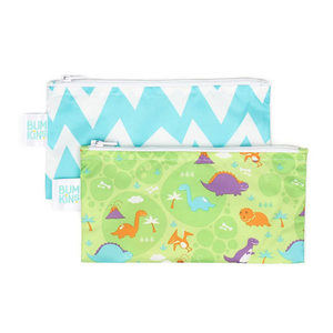 Baggies & Pockets: Bumkins Small Snack Bag 2pk - Dino/Blue Chevron