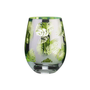 Products: Artland Glass Tropical Leaves Tumblers - Set of 2 Mirrored finish
